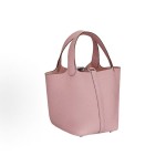 HERMES Picotin Lock 18 Silver Buckle Basket Bucket Bag Handbag 18 Women\'s 3Q RoseSakura Pink